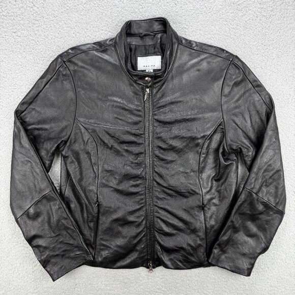 Wilsons Leather Maxima Jacket Women Extra Large XL Black Motorcycle Biker Bomber - Picture 1 of 11